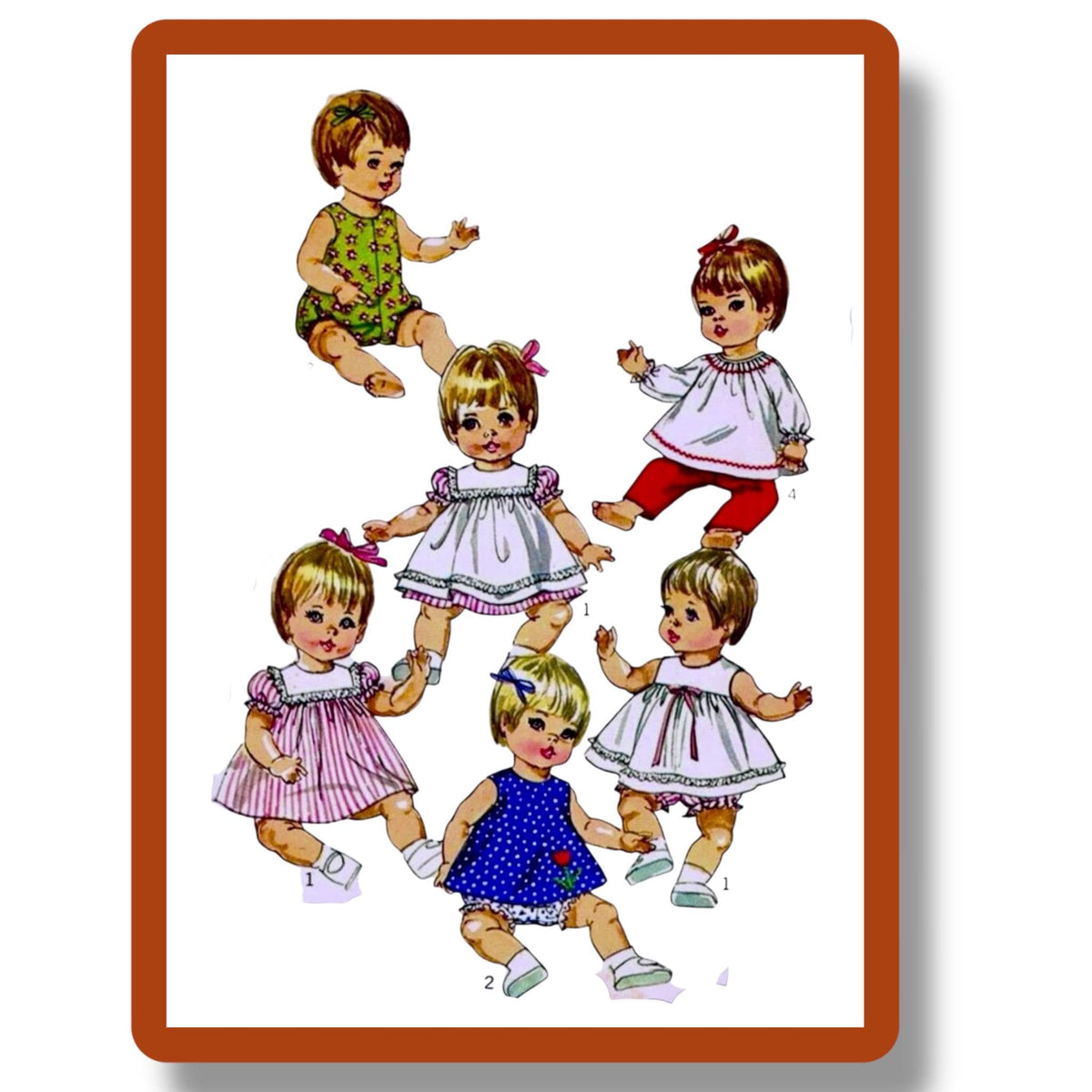 PDF Pattern 7970 Vintage Pattern to Fit 15-17" Baby Dolls.