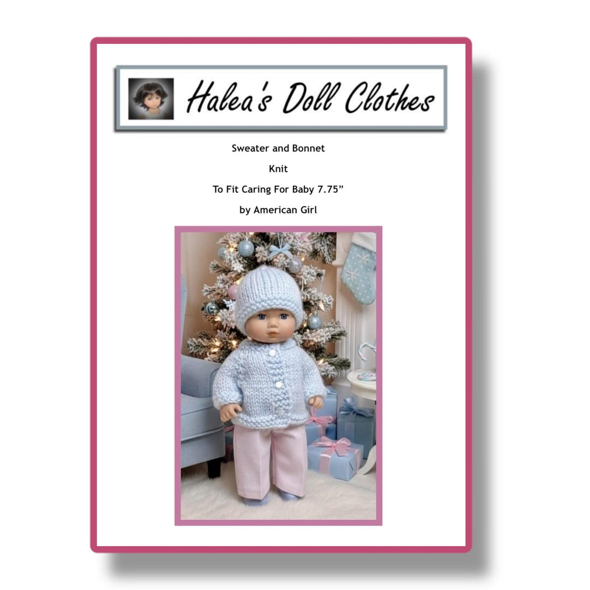 PDF Pattern 0163 Sweater Hat Knit To Fit Little Bitty Caring For Baby American Girl Sport Weight