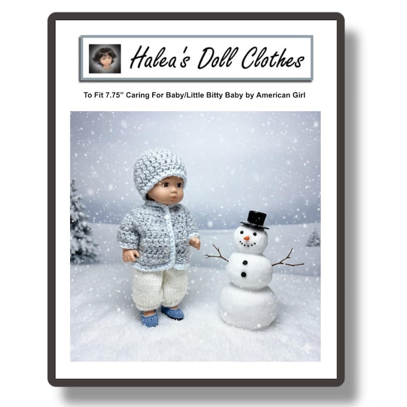 PDF Pattern 0014 Coat and Hat Crochet To Fit Little Bitty Caring For Baby American Girl Sport Weight