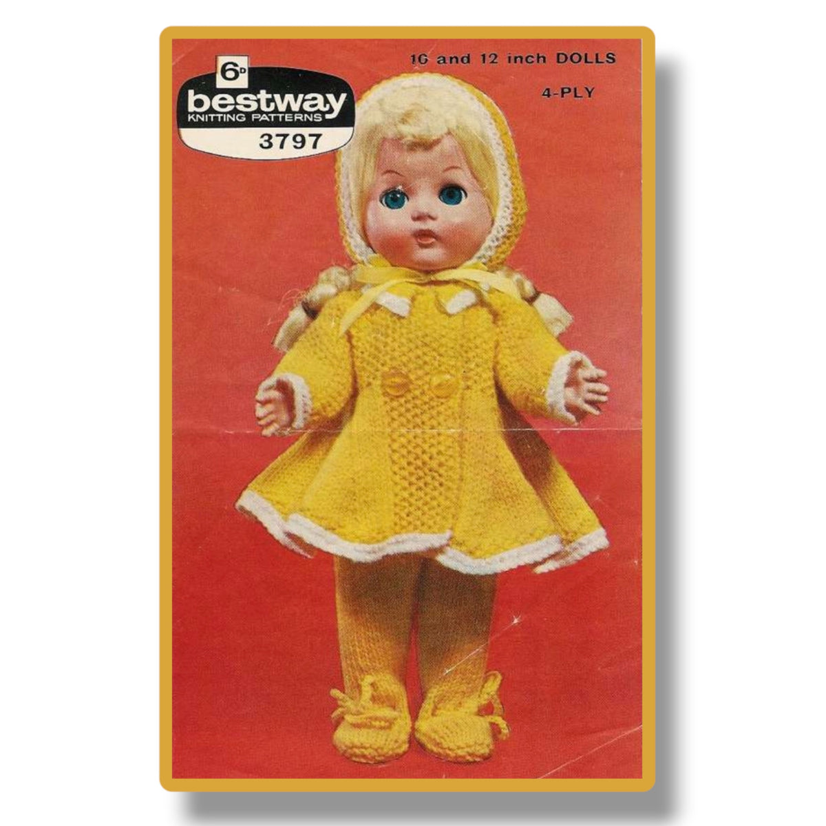PDF Pattern 3797 Vintage Knitting Pattern to Fit 10 and 12" Dolls