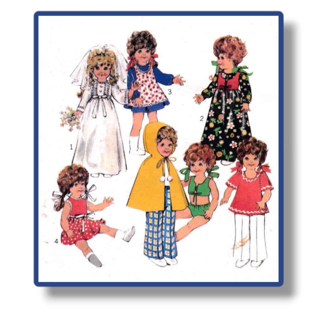 PDF Vintage Pattern 4393 Sewing to Fit 14" Dolls